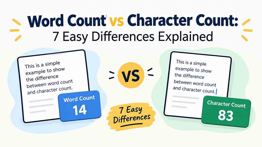 word count vs character count comparison
