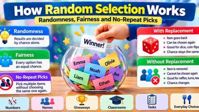 How Random Selection Works: Randomness, Fairness and No-Repeat Picks