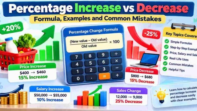 Percentage Increase vs Decrease: Formula, Examples and Common Mistakes